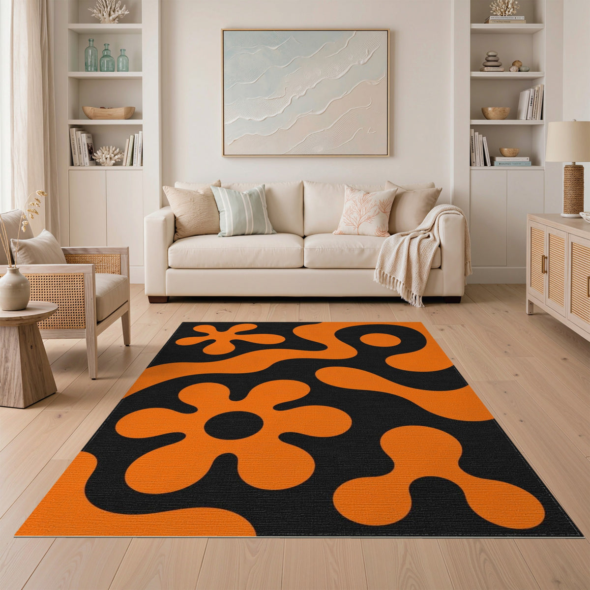 Orange Abstract Area Bold Orange Abstract Area Rug