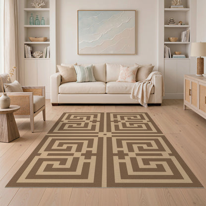 Geometric Brown Area Rug