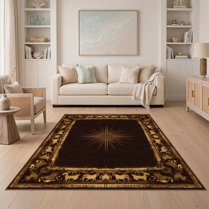 ODIKA Gold Starburst Heritage Tribal Rug