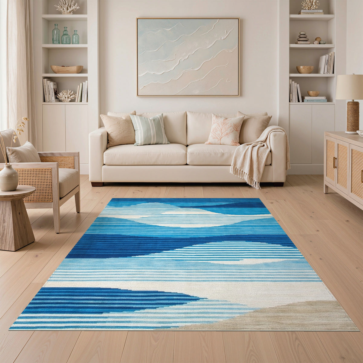Blue Wave Coastal Area Rug
