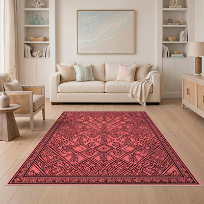 Red Floral Vintage No. 67 Area Rug