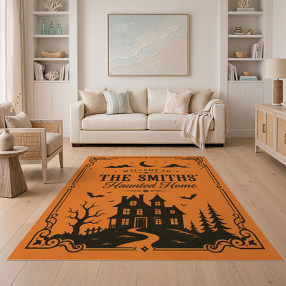 Orange The Smiths' Haunted Home Orange Halloween Rug