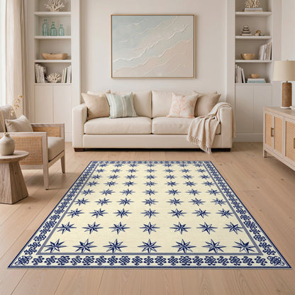Blue Star Geometric Area Rug