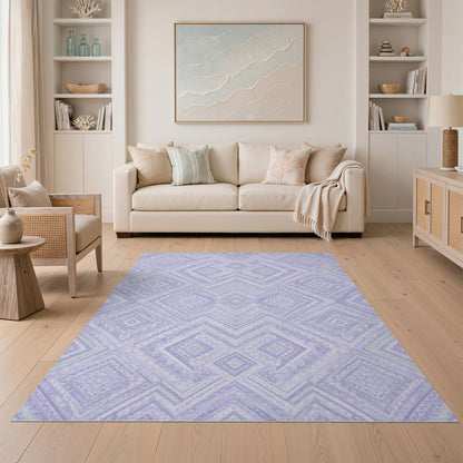Purple Geometric Diamond Geometric Modern Area Rug