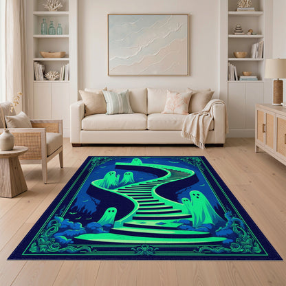 Washable Green Ghost Staircase Area Rug