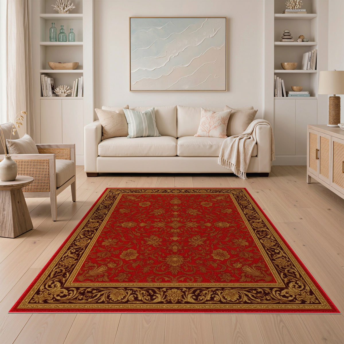 Red Floral Persian Area Rug