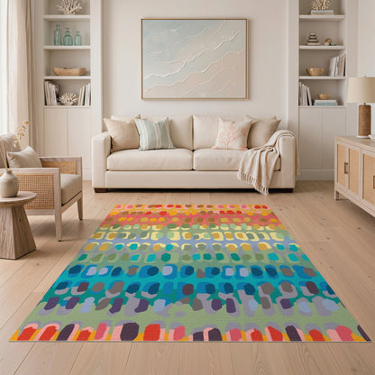 Multi-Color Abstract Oval Area Rug