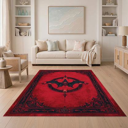 Red Bat Witch Area Rug