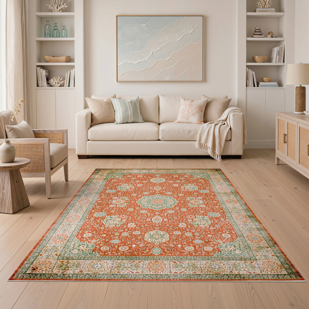 Red Traditional Persian Floral No. 6 Area Rug