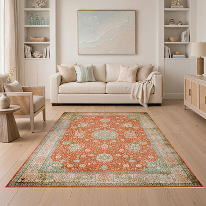 Red Traditional Persian Floral No. 6 Area Rug