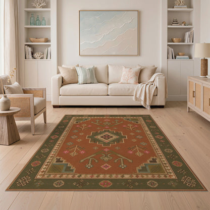 Southwestern Orange Geometric Area Rug