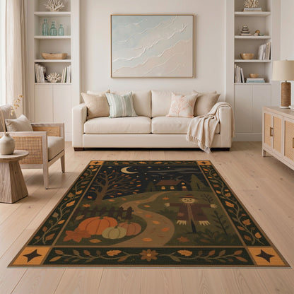 Autumn Scarecrow Washable Area Rug