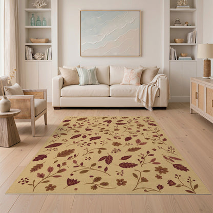 Vintage Brown Botanical Area Rug