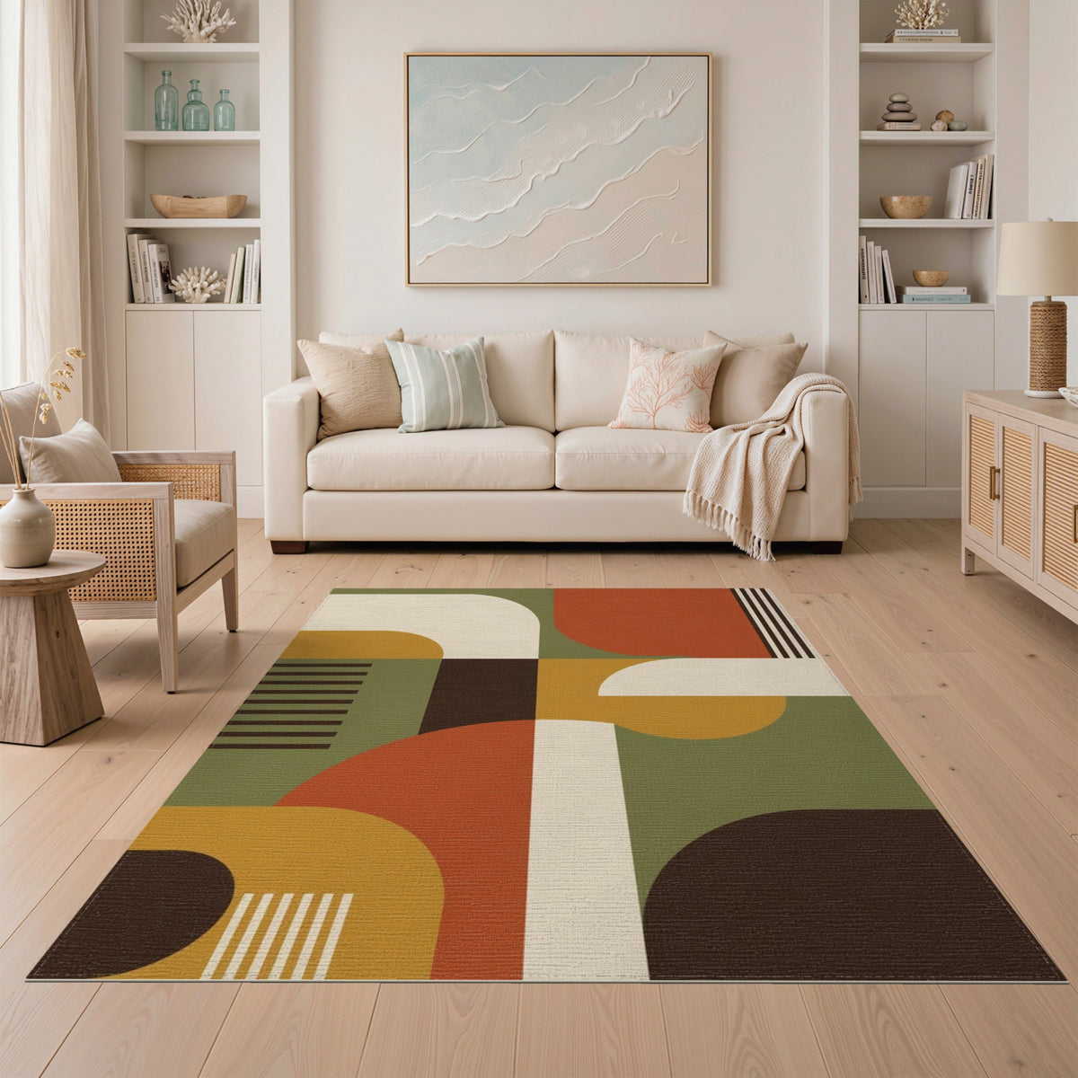 Bold Geometric Multi-Color Area Rug