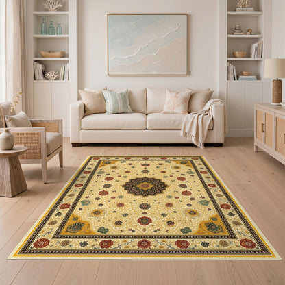 Traditional Persian Multi-color and Patterns Traditional Persian Floral Medallion Area Rug