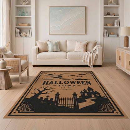 Halloween Town Silhouette Area Rug