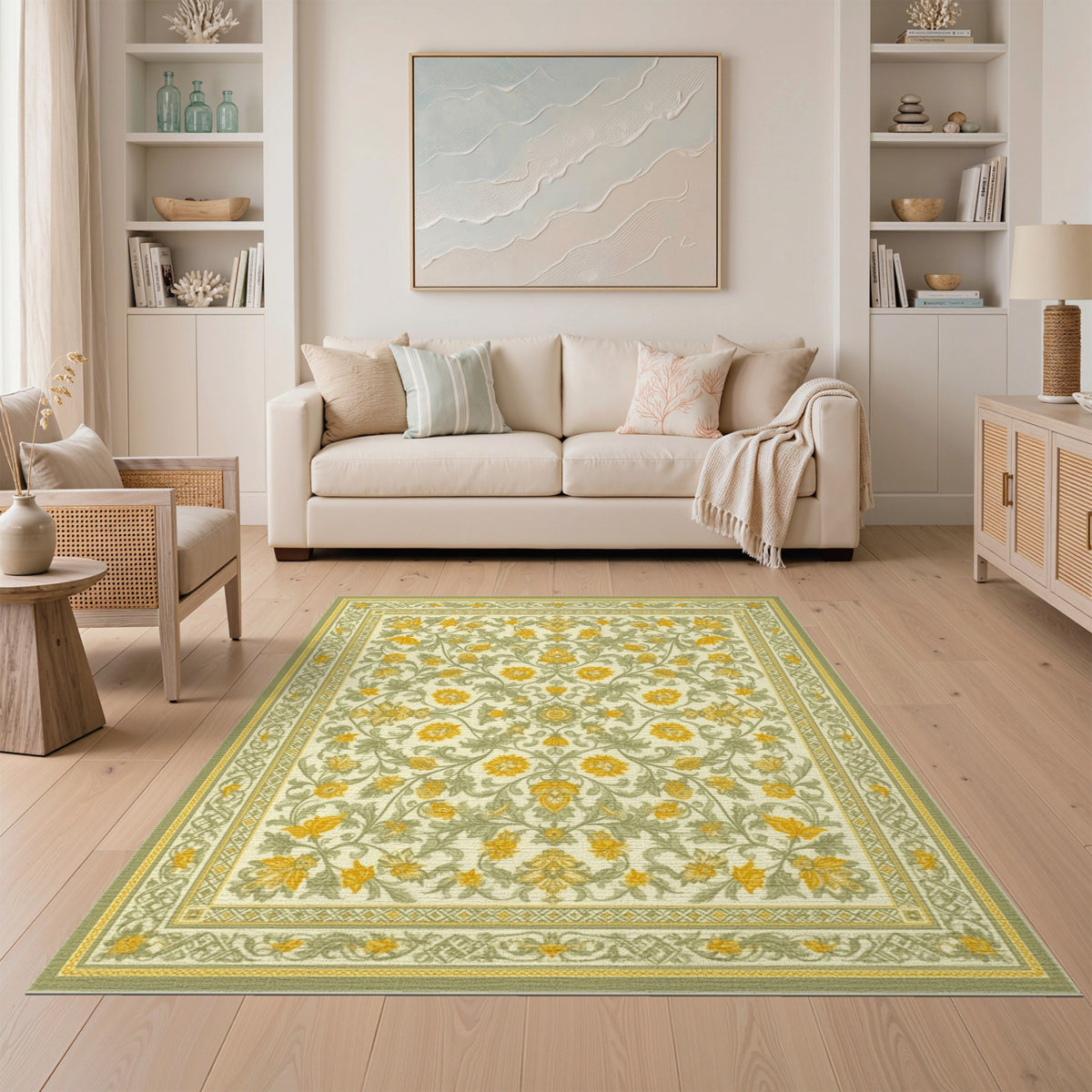 Yellow Floral Vintage No. 22 Area Rug