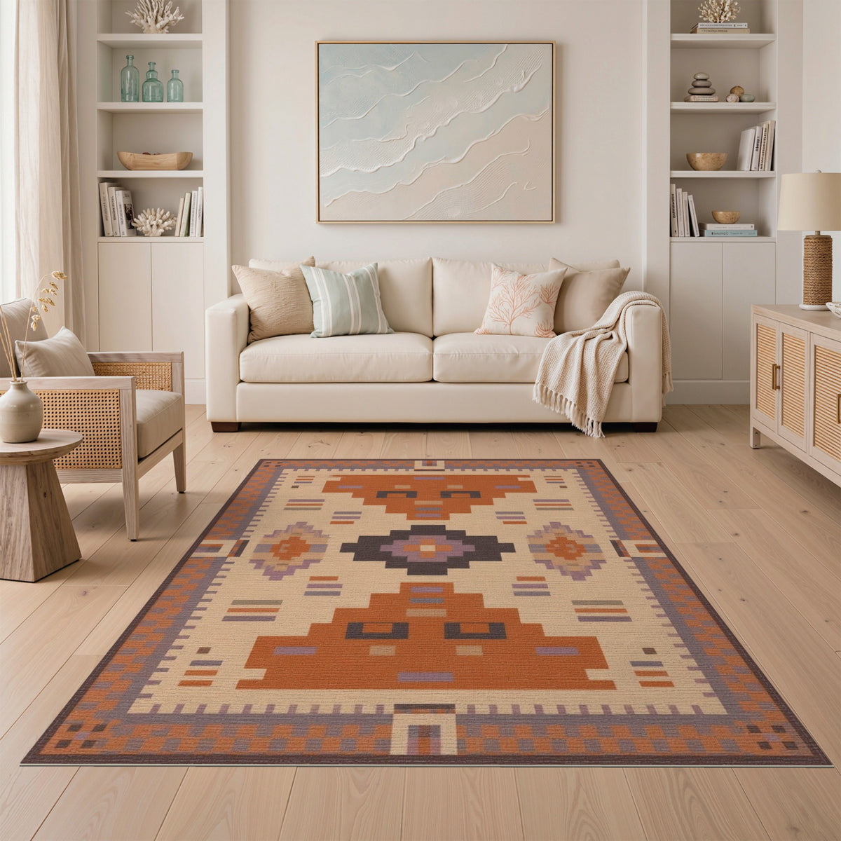 Orange Heritage Tribal Area Rug