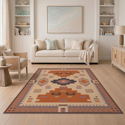 Orange Heritage Tribal Area Rug