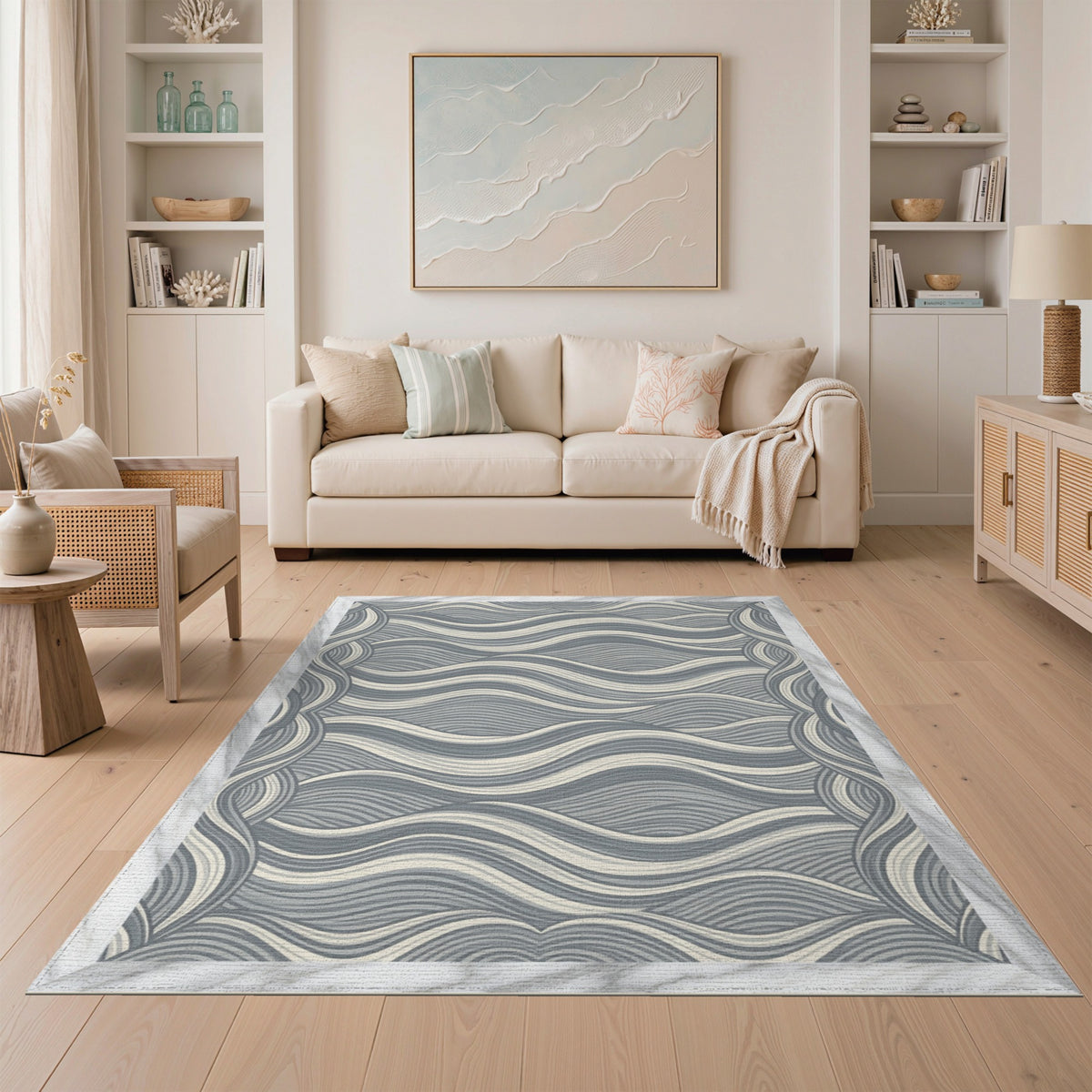Wavy Abstract Area Grey Wavy Abstract Area Rug