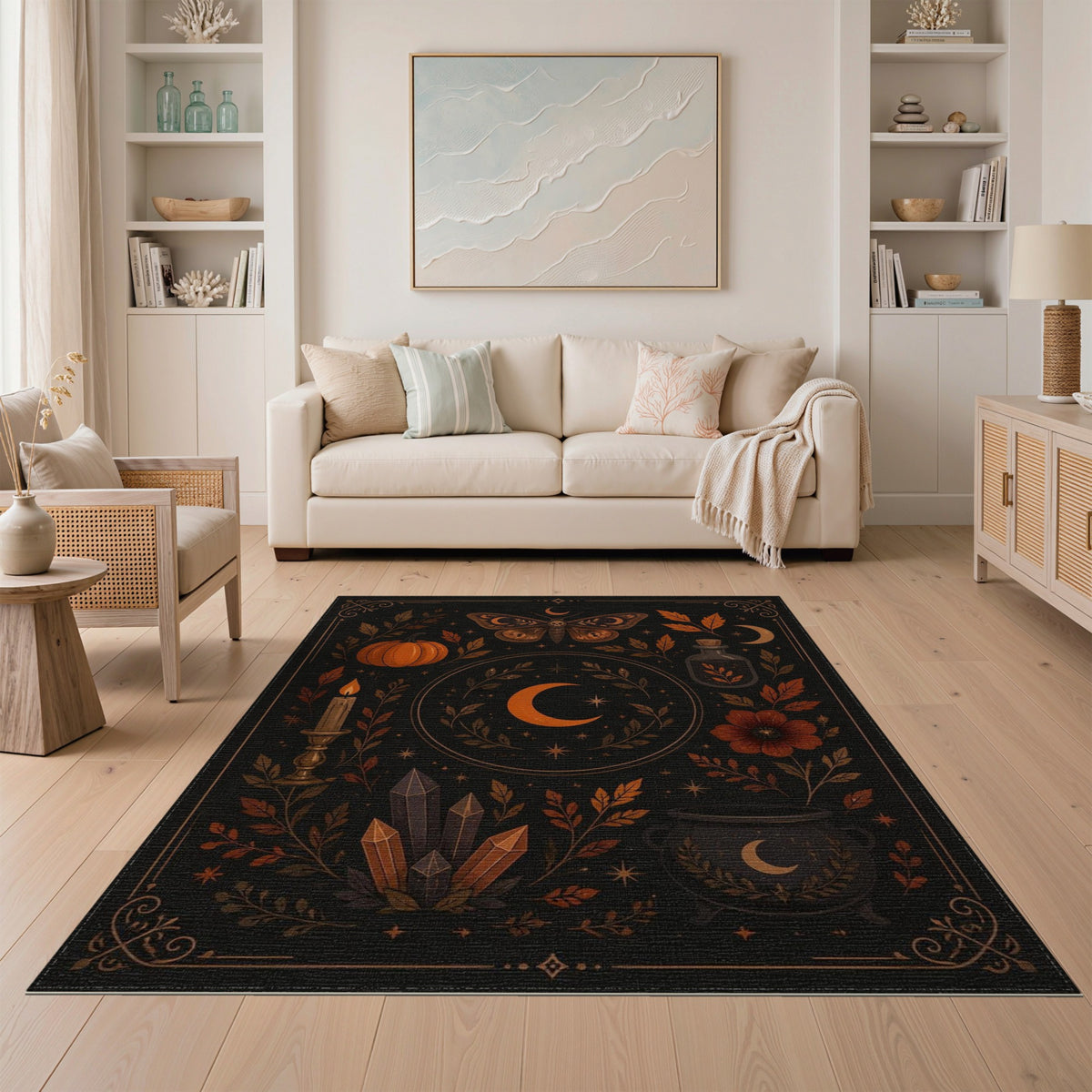 Mystic Moth Moon Area Rug
