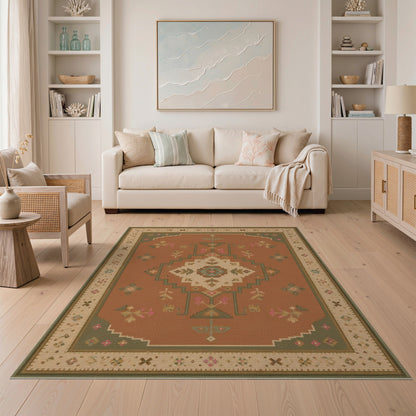 Orange Heritage Tribal Medallion Rug
