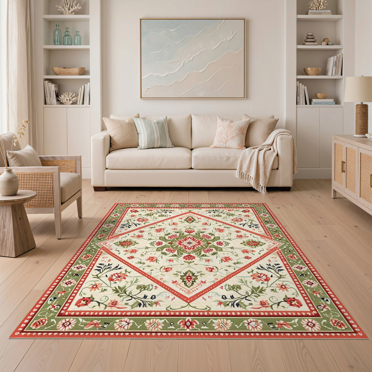Red Medallion Red Floral Medallion Vintage Area Rug