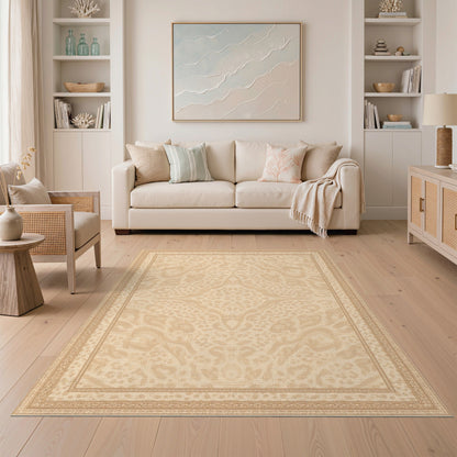 Beige Traditional Persian Area Rug