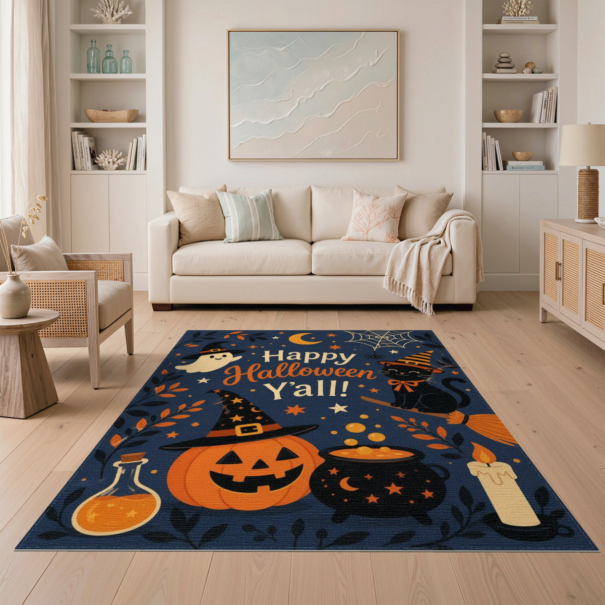 Happy Halloween Y'all Area Rug