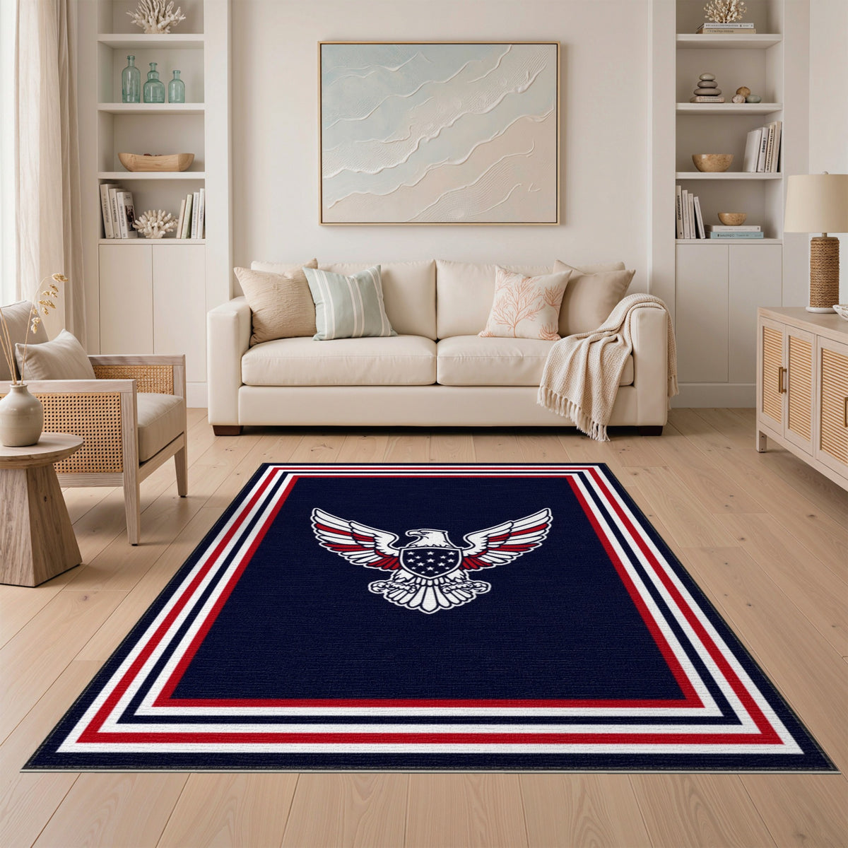 Patriotic Eagle Navy Area Rug