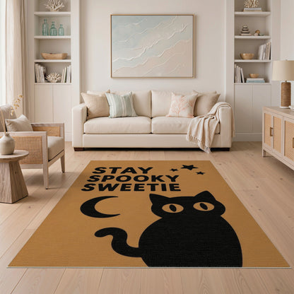 Stay Spooky Sweetie Black Cat Area Rug