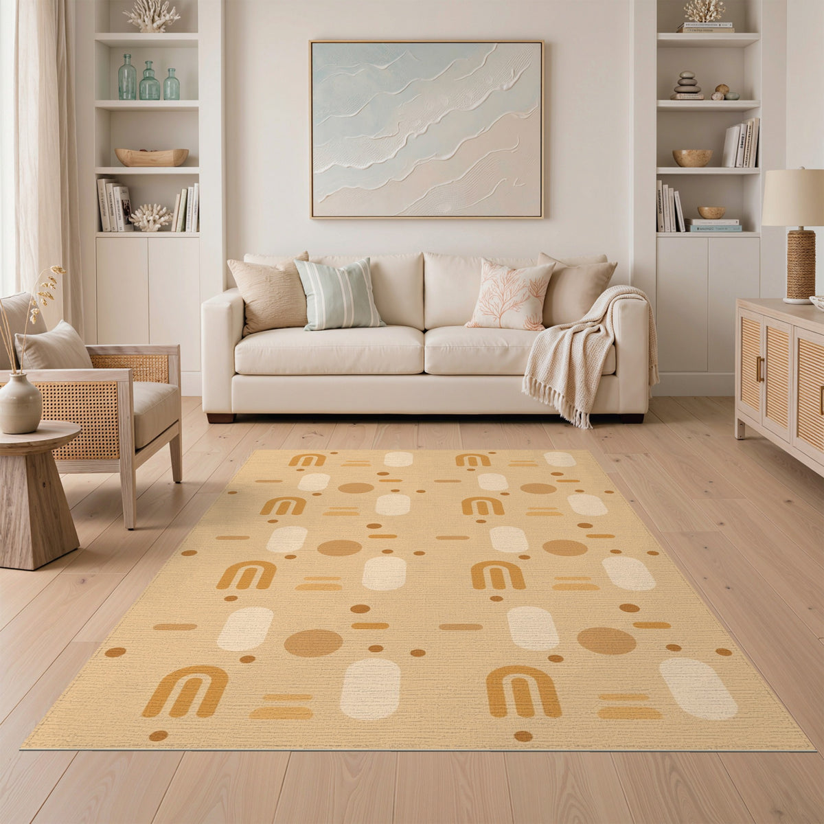 Geometric Modern Geometric Arch Brown Area Rug