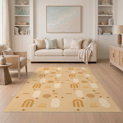 Geometric Modern Geometric Arch Brown Area Rug