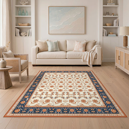 Navy Blue Traditional Persian Area Rug