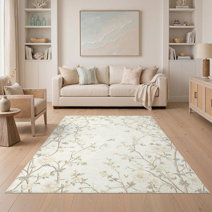 Beige Floral Vintage No. 86 Area Rug