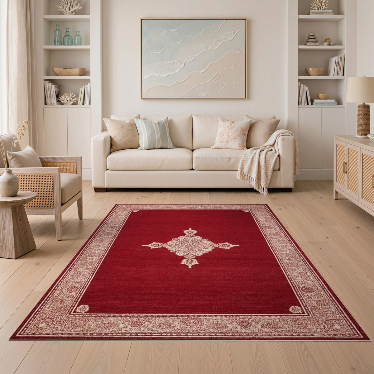 Red Persian Medallion Area Rug
