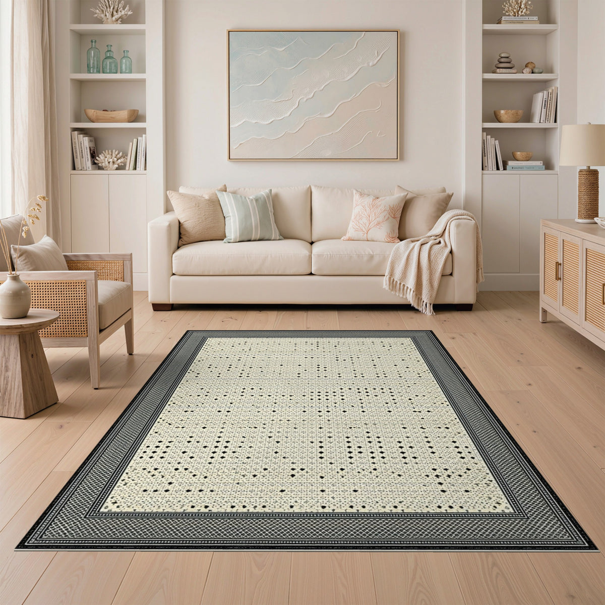 Black White Geometric No. 75 Area Rug
