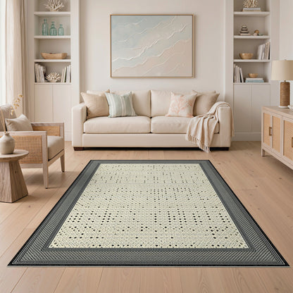 Black White Geometric No. 75 Area Rug