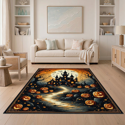 ODIKA Halloween Haunted Mansion Pumpkin Rug