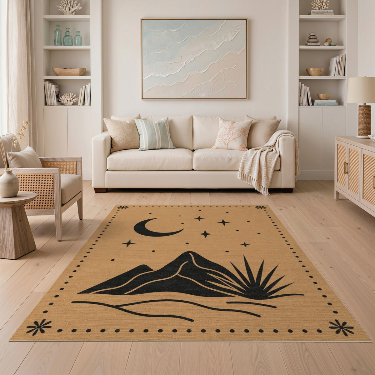 Southwestern Crescent Moon Area Rug