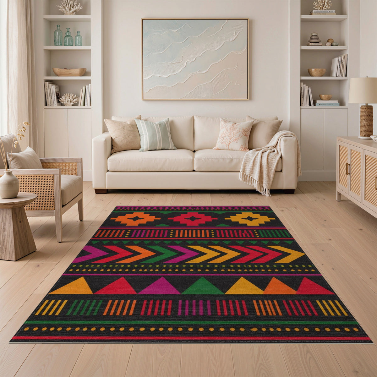 Vibrant Heritage Tribal Geometric Area Rug