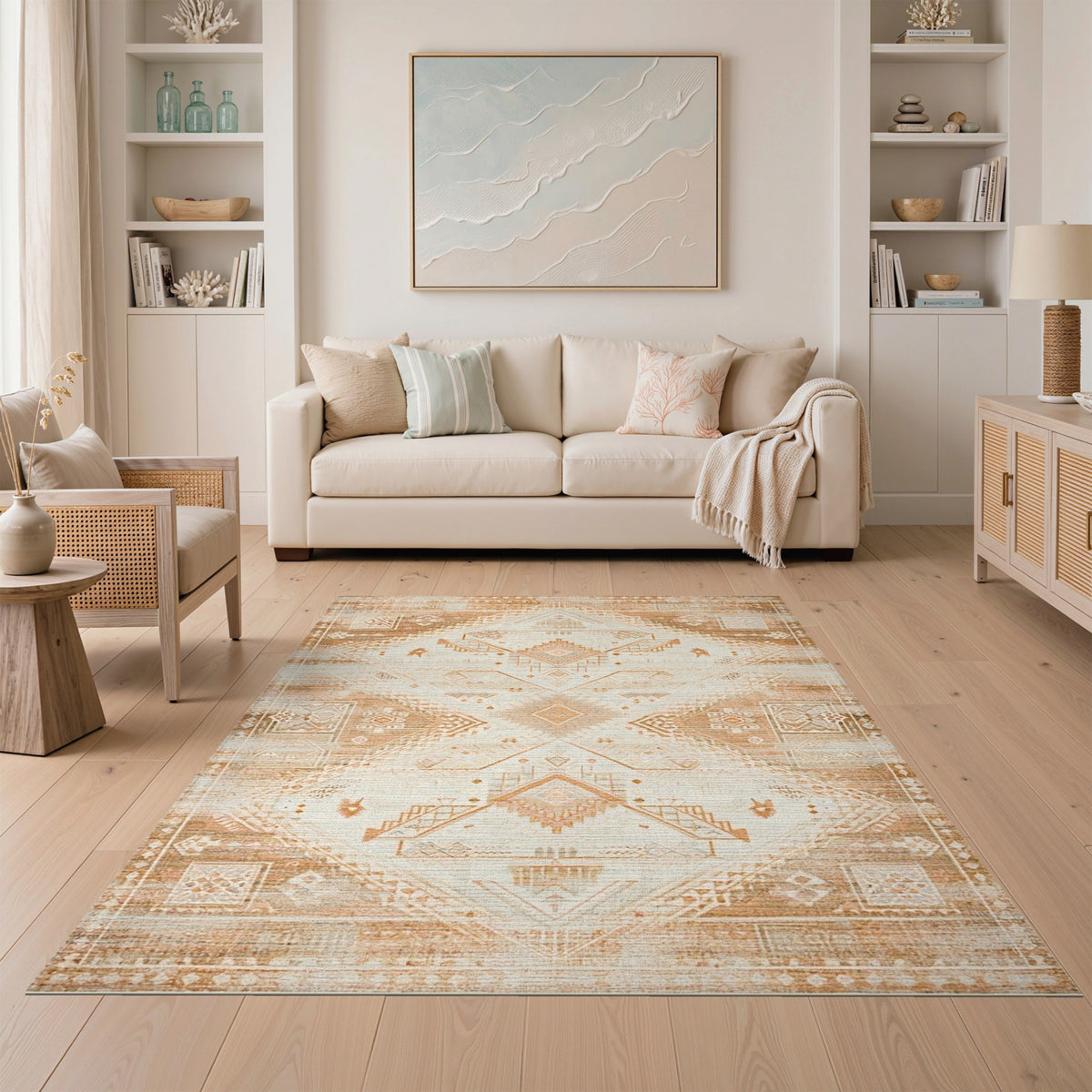 Brown Tan Heritage Tribal No. 10 Area Rug