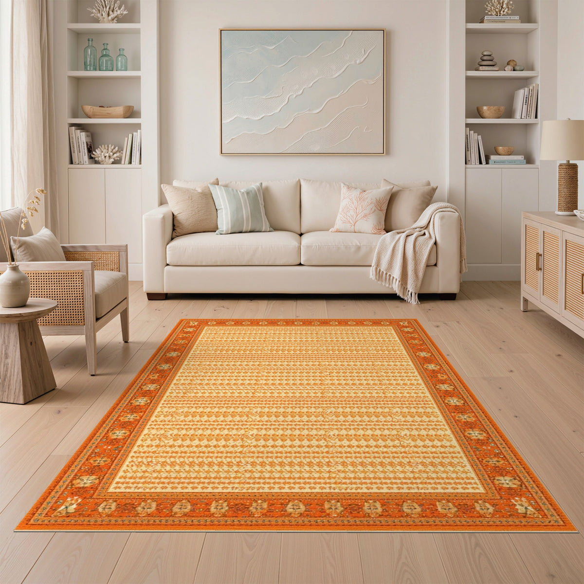 ODIKA Orange Heritage Tribal Area Rug
