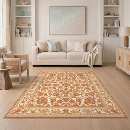 Vintage Brown Floral Area Rug