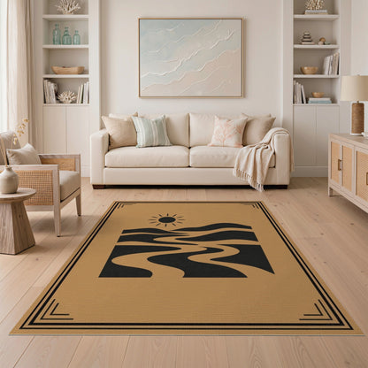 Southwestern Sun Waves Brown Area Rug