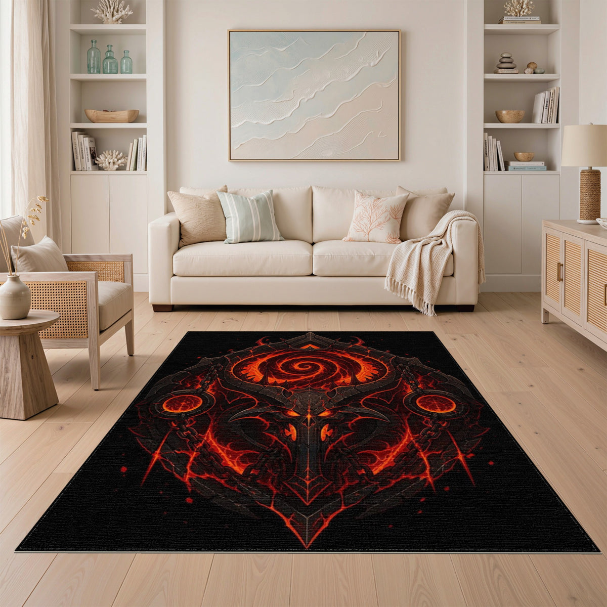 Inferno Demon Crest Area Rug