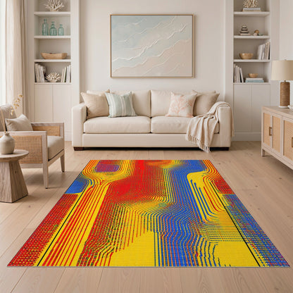 ODIKA Vibrant Multi-Color Wave Area Rug