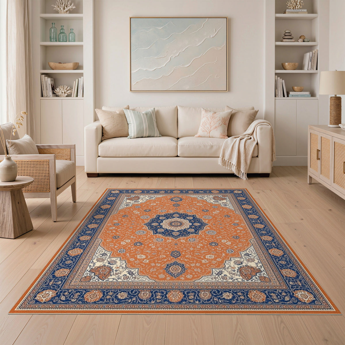 Orange Persian Medallion No. 13 Area Rug
