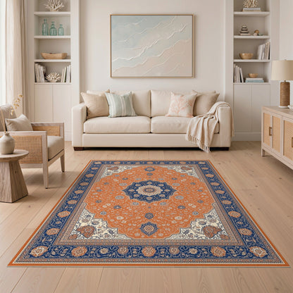 Orange Persian Medallion No. 13 Area Rug