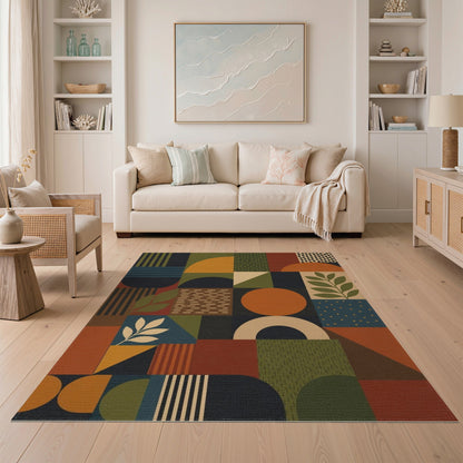 Vibrant Multi-Color Geometric Area Rug